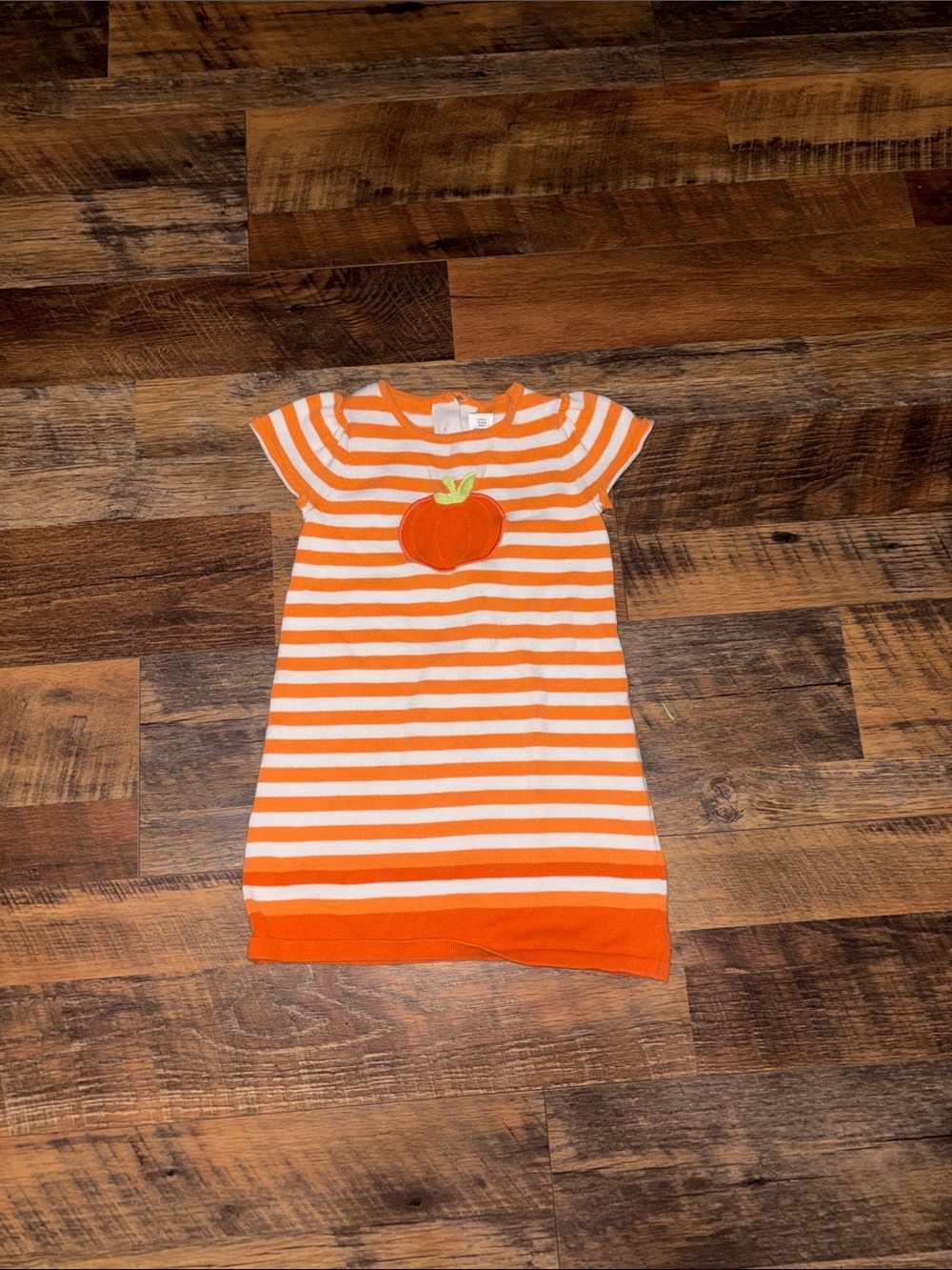 Gymboree Halloween Shop Striped Orange Pumpkin Sweater Dress 4T